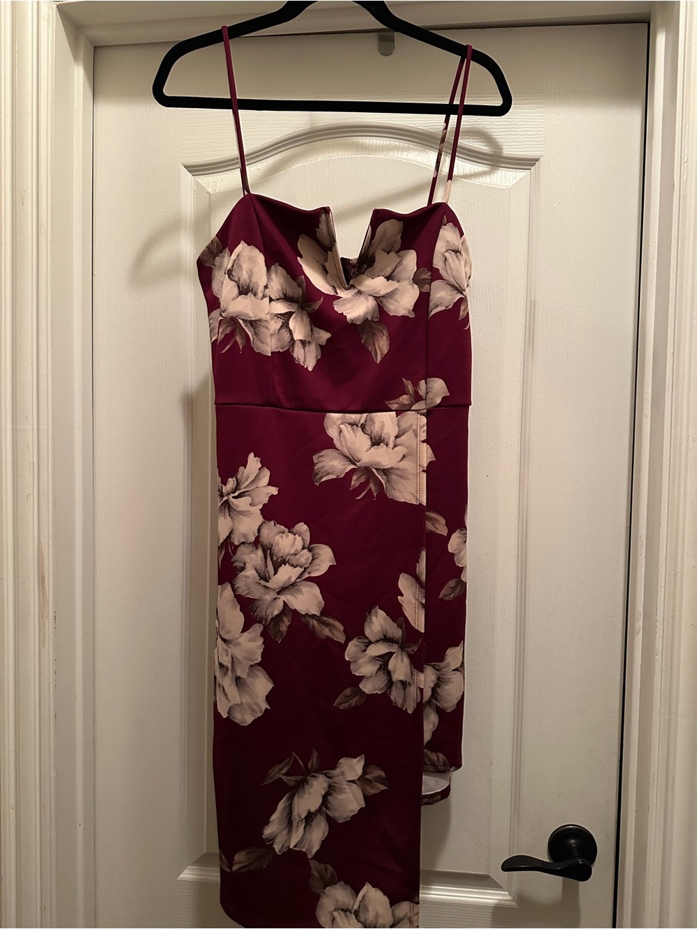 Charlotte Russe Burgundy Floral Midi Dress